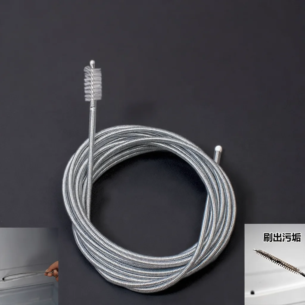 AC Drain Hose Cleaning Tool Flexible Steel Wire Unclogger Household Plumbing Accessory Air Conditioner Water Pipe Dredge Device