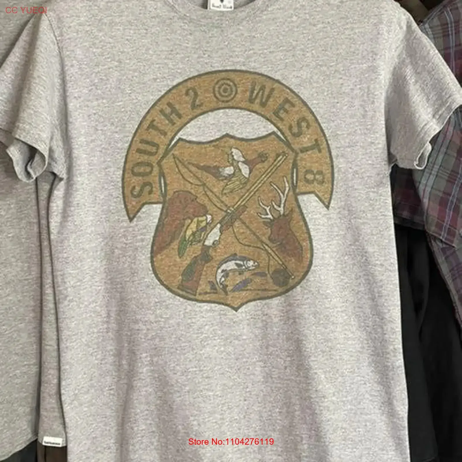 S2W8 S2 Double Eight Round Body T Shirt S Hunting vintage Washed Stretched Top For Everyday Wear streetwear Casual fashion