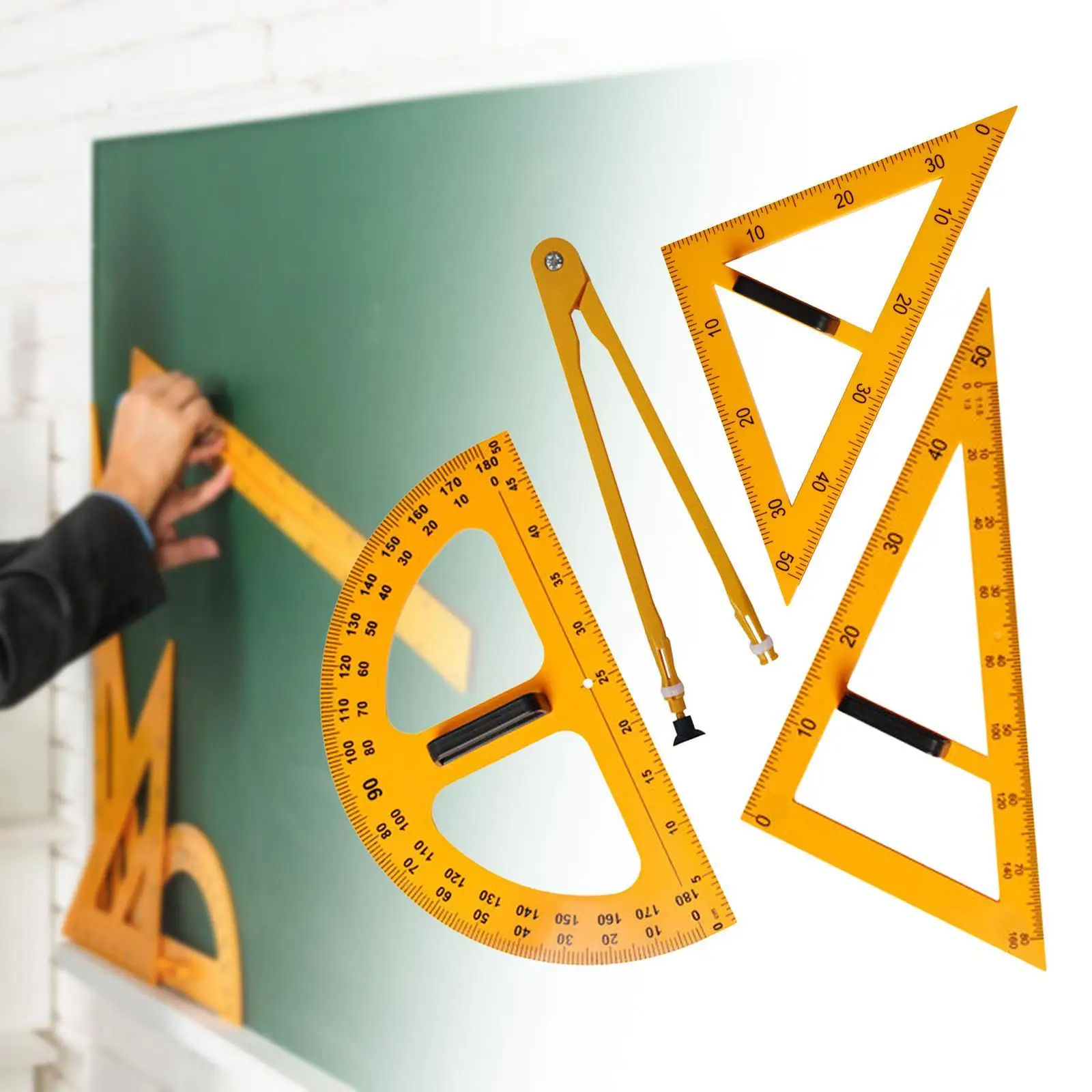 4-częściowa duża linijka do geometrii matematycznej, narzędzie do rysowania geometrii matematycznej, pomoce nauczycielskie, wielofunkcyjna linijka dydaktyczna do kreślenia szkolnego