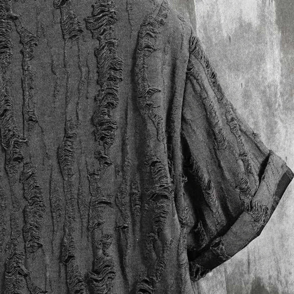 

Повседневная свободная рубашка Потертый рваный топ Повседневная повседневная одежда Стиль повседневной носки Стиль с лацканами Декольте Полиэстер Материал для ежедневного использования