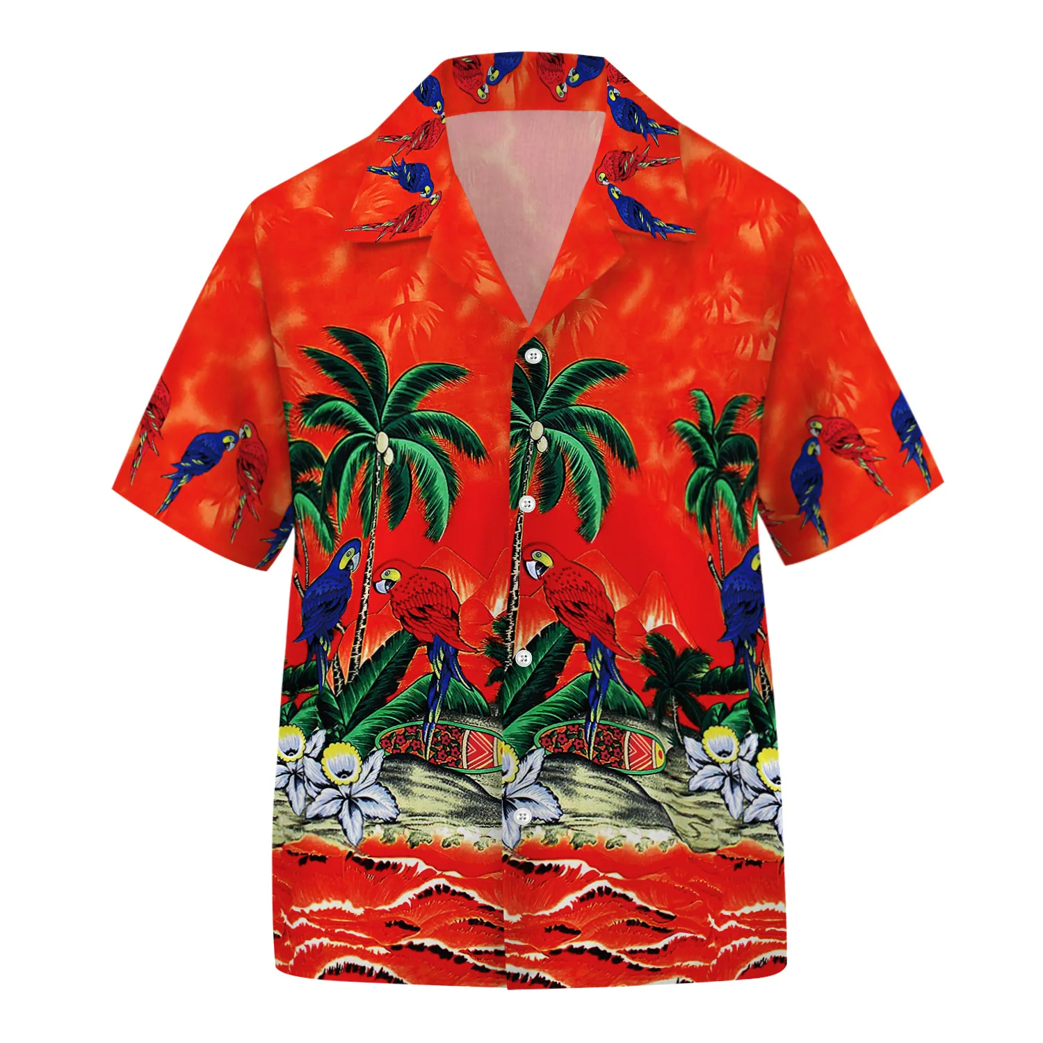 Hawaiian Men\'s Shirt Summer Fashion Short Sleeve Top 3d Coconut Tree Polo Collar Fashion Oversized Beach Shirt For Men Camiseta