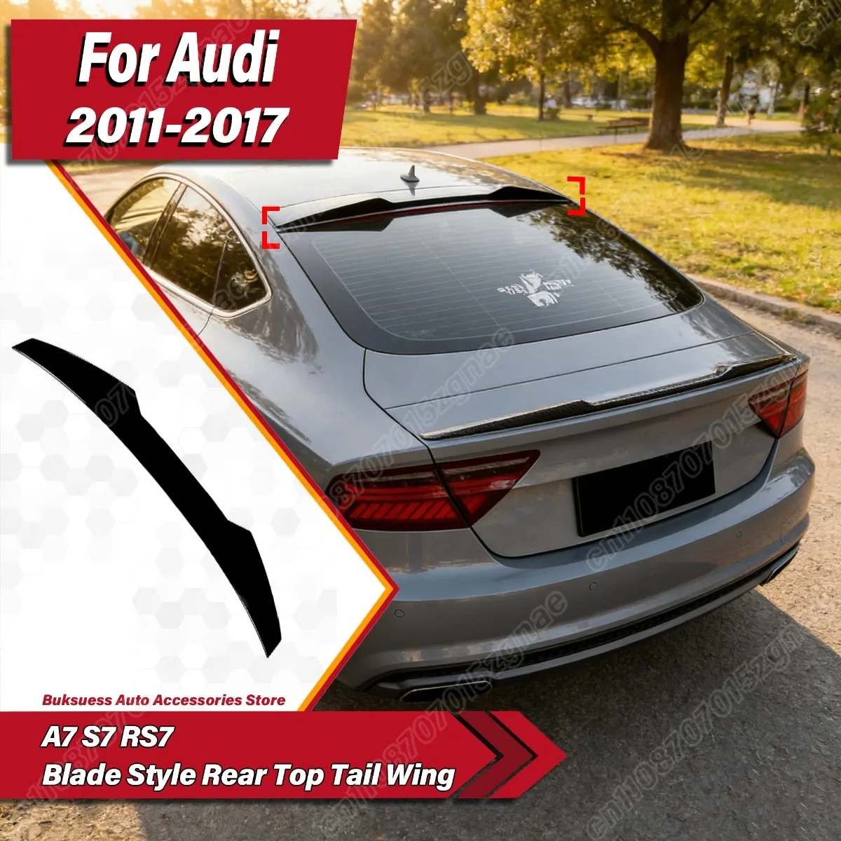

Для Audi A7 S7 RS7 2011-2017: Комплект для модификации кузова — задний спойлер-антикрыло в стиле Blade, сплиттер