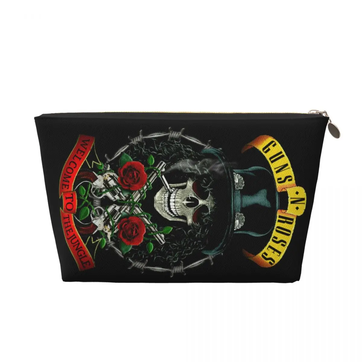 Custom Guns N Rose Steampunk Music Travel Cosmetic Bag Heavy Metal Rock Band Toiletry Makeup Organizer  Beauty Storage Dopp Kit