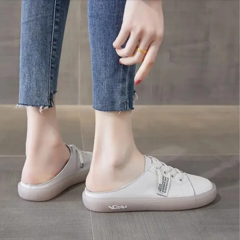 Mules Cotton Outside Sandals Low Heel Slides Shoes for Women 2024 Sports Woman Slippers Summer Sneakers New Style Wholesale