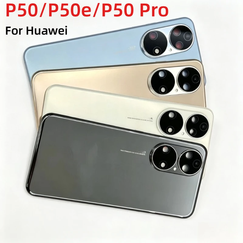 For Huawei P50 p50e p50Pro Battery cover Back Glass Cover Door Rear Housing Cover With Lens Replacement