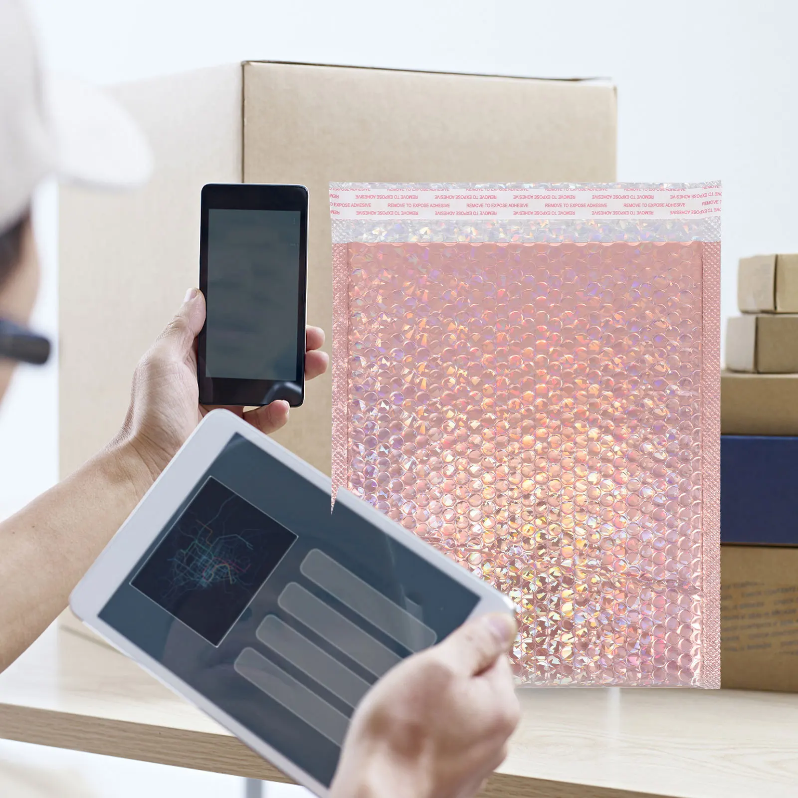 10 قطعة أكياس بريدية مبطنة مقاومة للماء أكياس تغليف سريعة مقاومة للتمزق لخدمات التوصيل اللوجستية #2