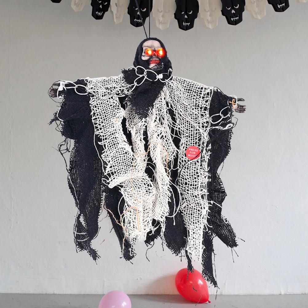 Hanging Ghost Creepy Props Halloween Floating Voice Control Electric Haunted