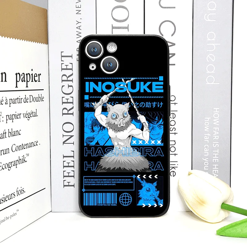 Custodia per telefono Cartoon Anime Demon S-Slayer per IPhone 16 12 11 14 13 15 Pro Max Mini X XS MAX XR SE2 7 8 14Plus Cover morbida in silicone