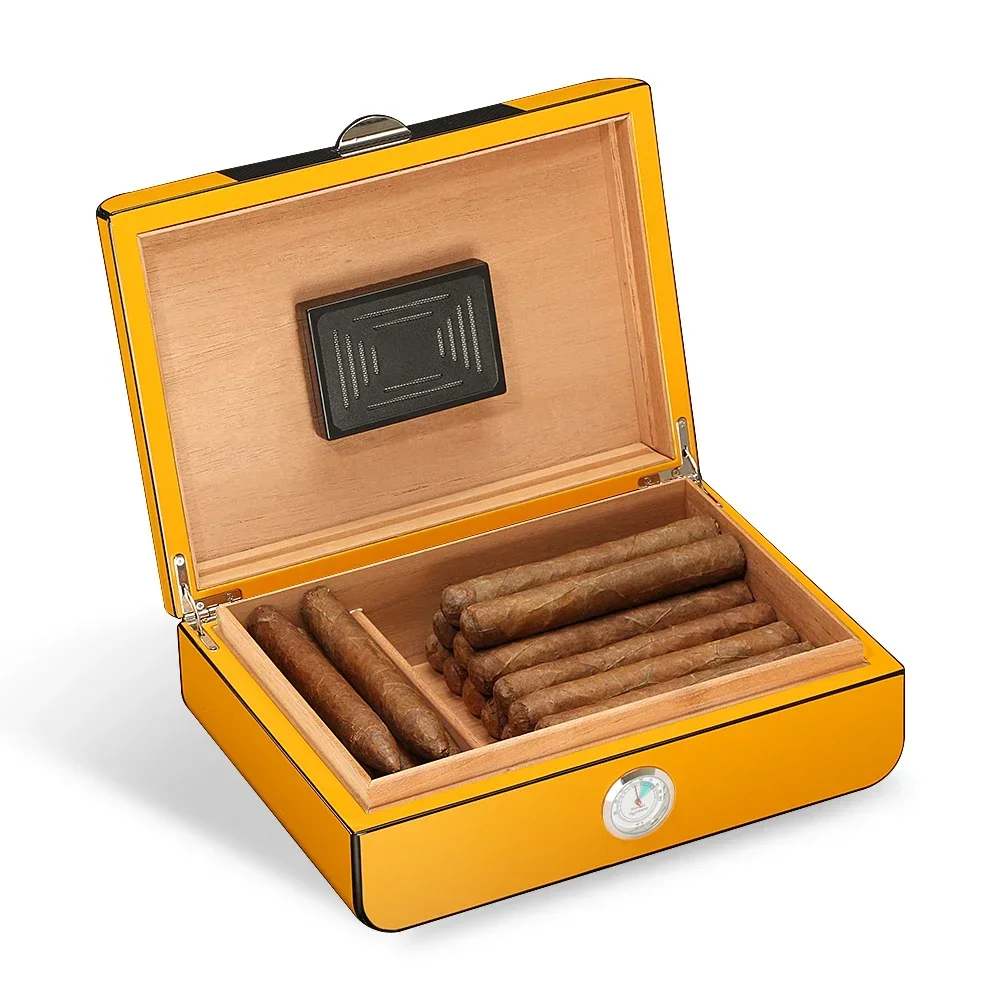 Cases Cigar Box Cedar  Humidor Home Indoor Fit About 35 Cigars With Humidifier Hygrometer Storage Cigar Humidor Box Portable