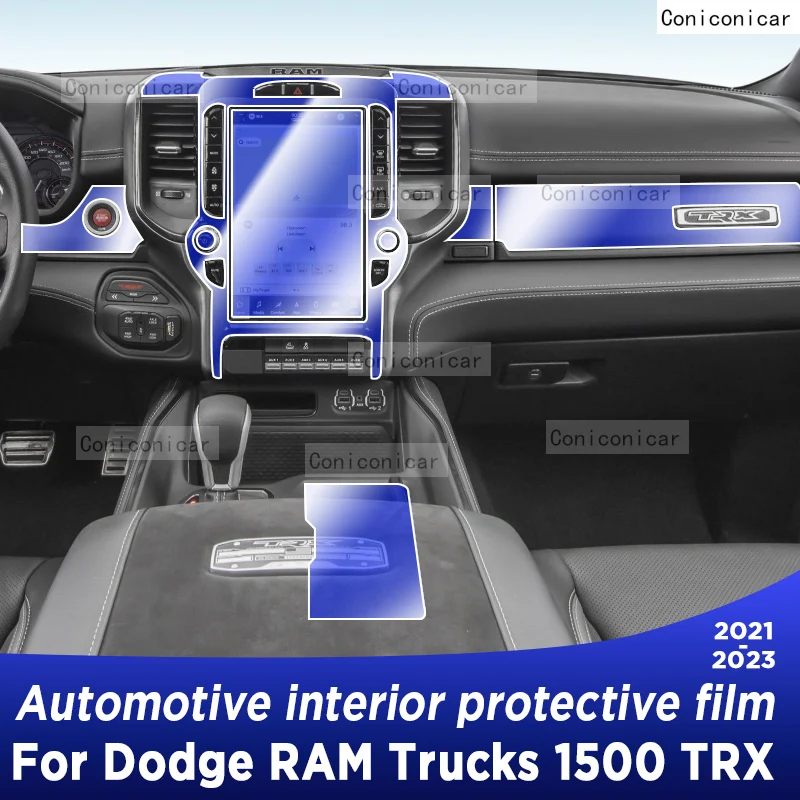 

For DODGE RAM Trucks 1500 TRX 2021-2023 Gearbox Panel Dashboard Navigation Automotive Interior Protective Film TPU Anti-Scratch