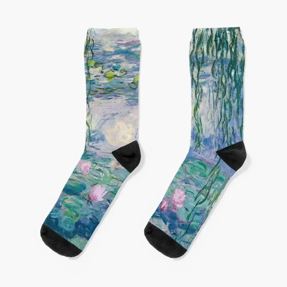 

Water Lilies Claude Monet Fine Art Socks Sports kawaii new year Boy Child Socks Women's