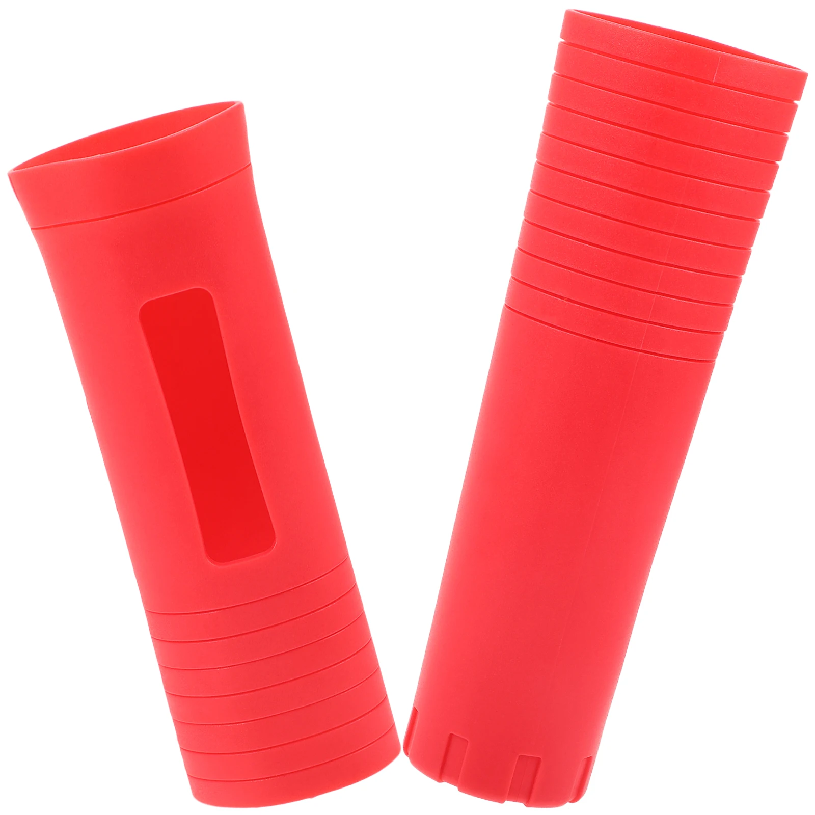 

2 Pcs Microphone Non-slip Cover Silicone Handle Holder Tail Handheld Silica Gel