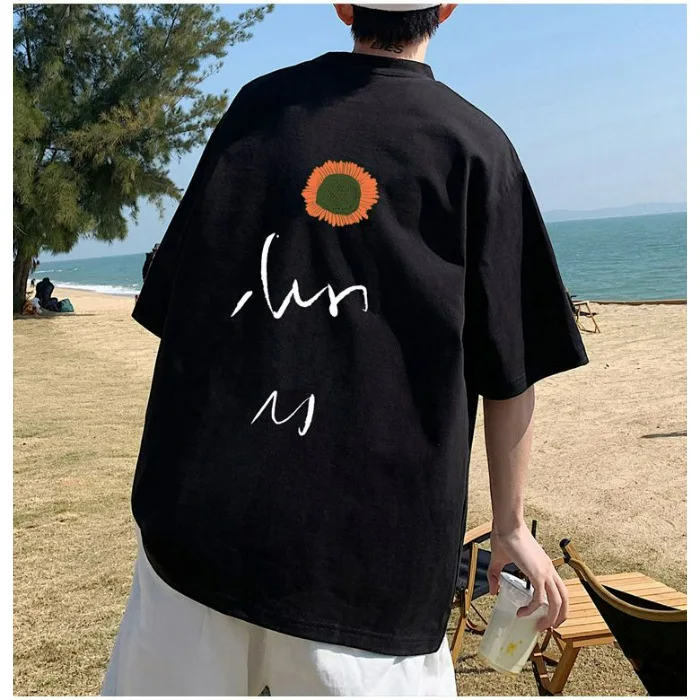 

Men's Breathable Sporty Pattern Printed T-shirt Casual and Fashionable Short-sleeved Cotton T-shirt Summer Brand Streetwear Top