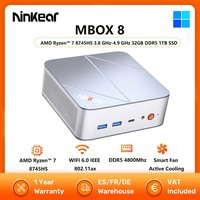 Ninkear MBOX 8 MINI PC AMD Ryzen™ 7 8745HS 3.8 GHz-4.9 GHz 32GB DDR5 1TB SSD WiFi6 BT5.2 Windows 11 Smart Fan Active Cooling