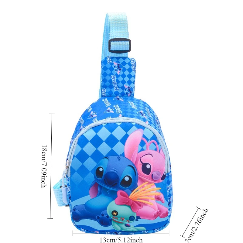 Disney stitch crossbody saco para crianças mini bonito dos desenhos animados impressão ombro único design elegante para jogar ao ar livre e rua wear