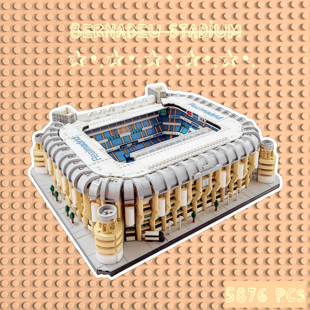 

2025 NEW 5876pcs Ideas Famous Santiago Bernabeu Stadium Real Madrid Moc Bricks Landmark Model Building Block Kids Toy Gifts