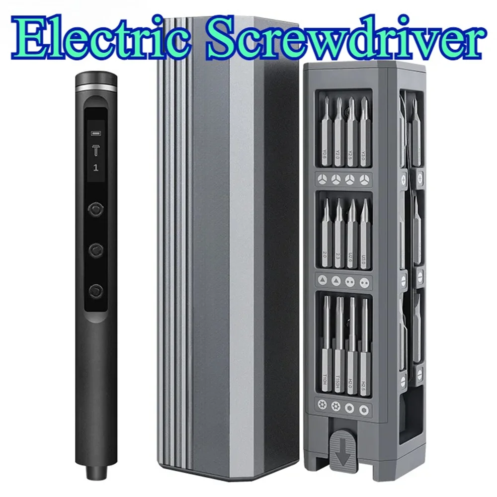 

Powerful Precision Electric Screwdriver with LED Light LED Display Strong Magnetic Design Portable Repair Tool, for Laptop Etc