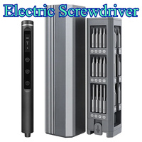 Powerful Precision Electric Screwdriver with LED Light LED Display Strong Magnetic Design Portable Repair Tool, for Laptop Etc