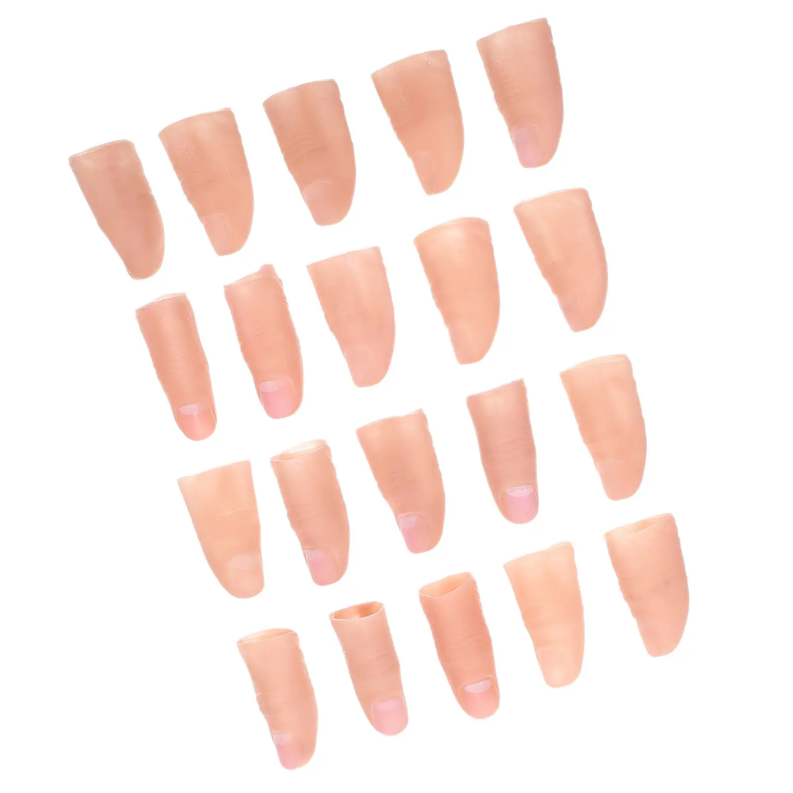 

20Pcs Magic Fake Finger Realistic Thumb Covers Large Small Sizes for Stage Performance Party Pranks Cosplay Magician Accessories