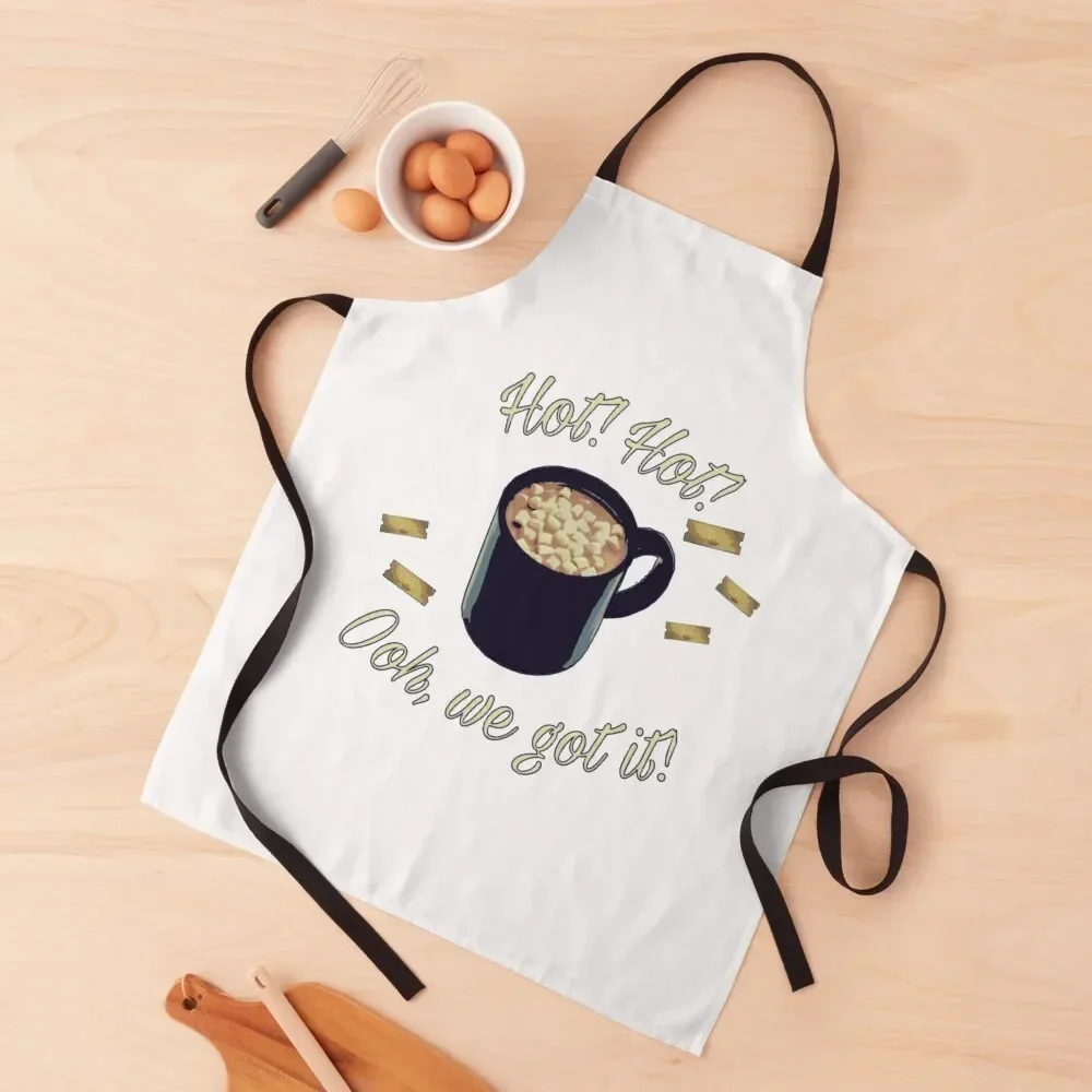 

Hot Chocolate! Apron For Man Haircut Chef Accessories for women with pocket Things For Kitchen Apron