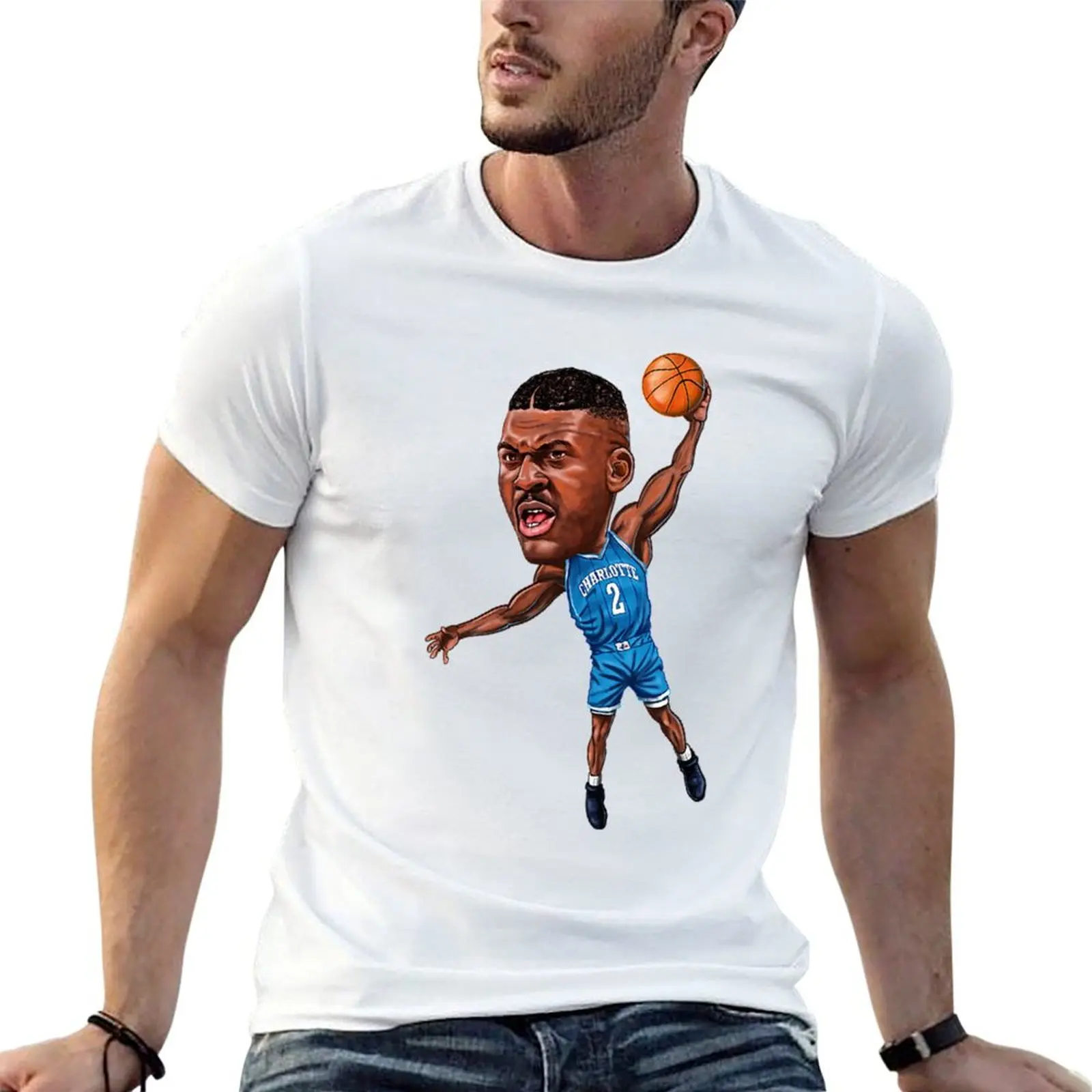 

Larry Johnson T-ShirtLarry Johnson Caricature T-Shirt graphic t shirts for man t shirts for man slim fit T-Shirt
