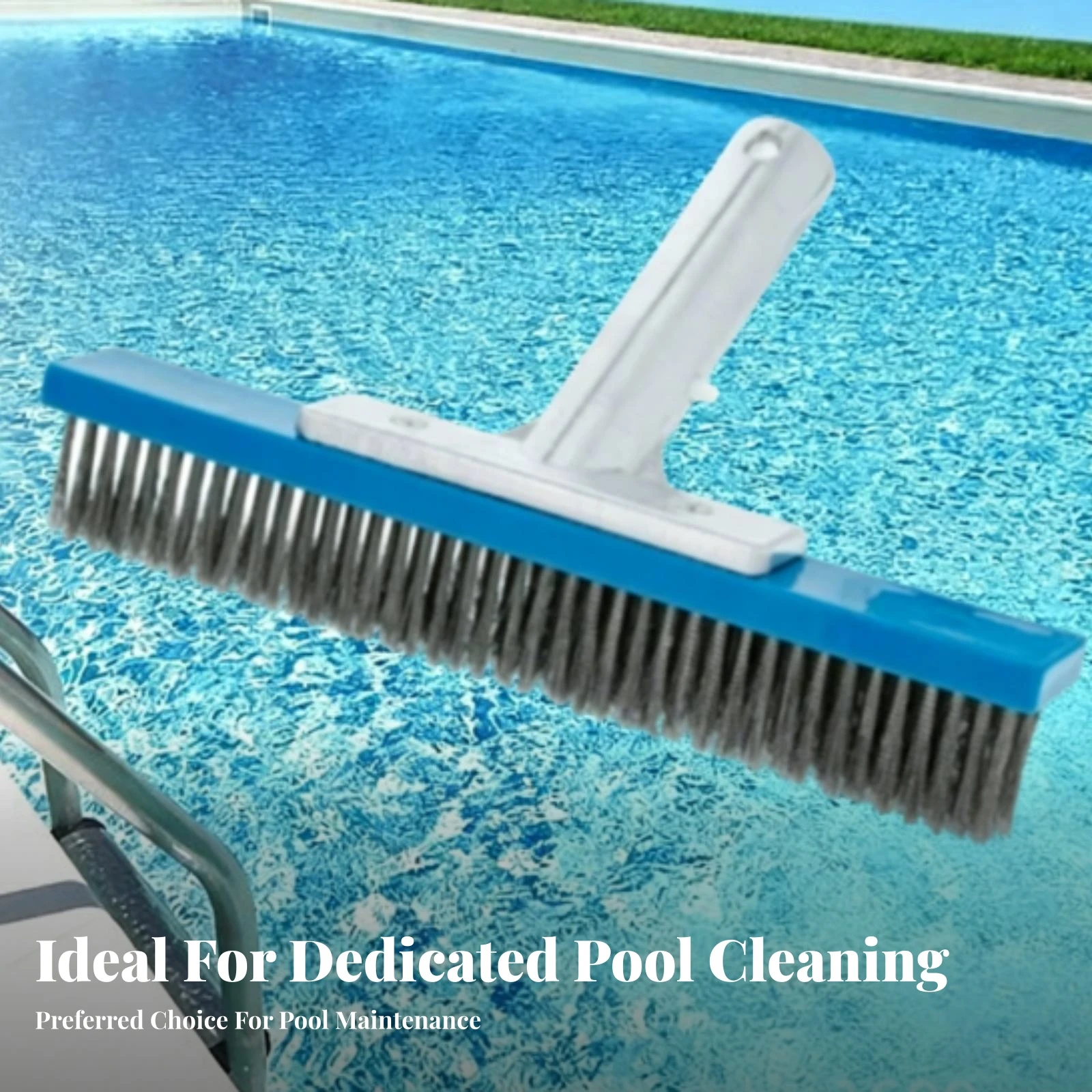 

Pool Cleaning Brush Aluminum Handle Swimming Pool Brush Deep Clean Rust Resistant