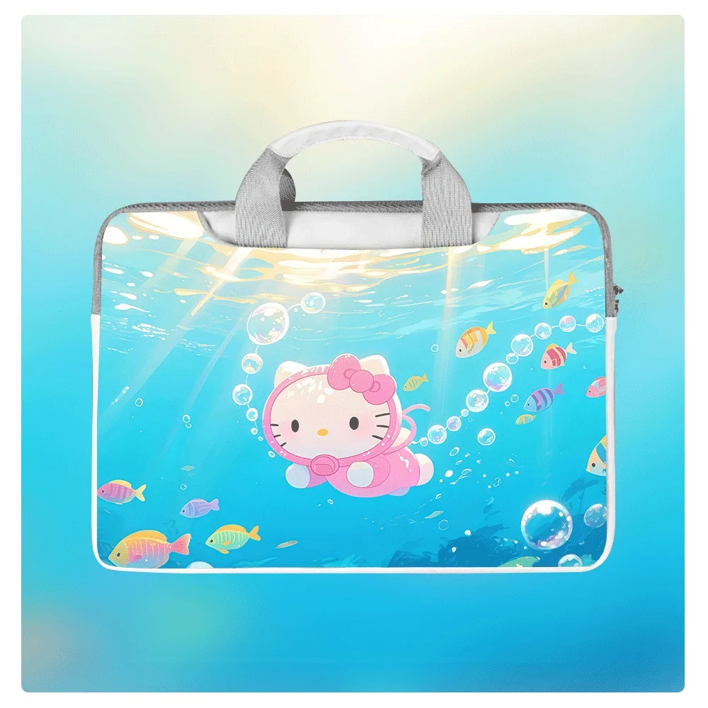 

Сумка для ноутбука Hello Kitty 13, 14,6, 15,6 дюймов, сумка через плечо из искусственной кожи, водонепроницаемая сумка для хранения ноутбука, подарок для студента
