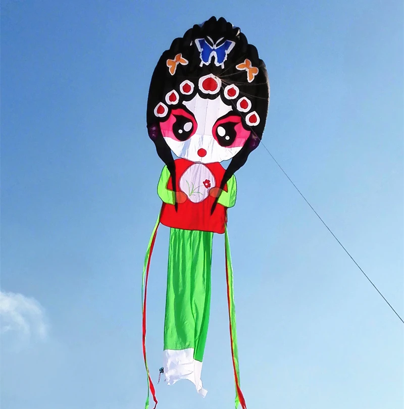 free shipping peking opera kite flying soft kite factory adults kites nylon kite walk in sky traditional kites outdoor games fun