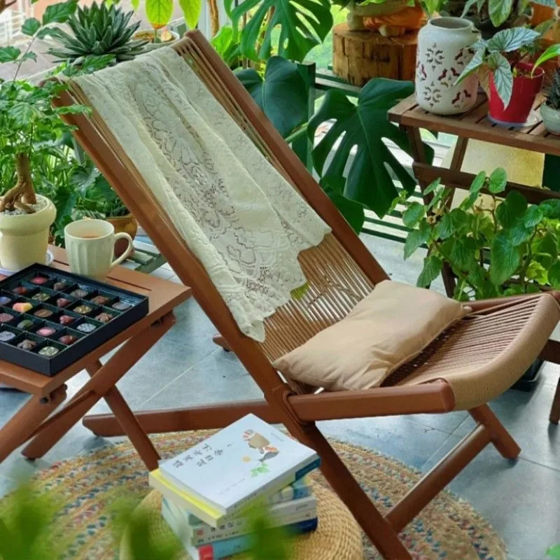 

Chinese style lounge chair, balcony, home leisure backrest, rattan chair, courtyard sofa, outdoor lounge chair