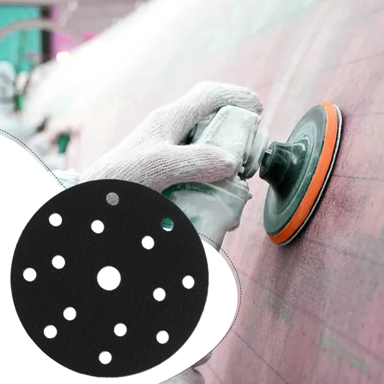 15 Holes Soft Sponge Interface Pad 6 Inch 150mm Sanding Pads Backing Disc Hook & Loop Sanding Discs For Polisher