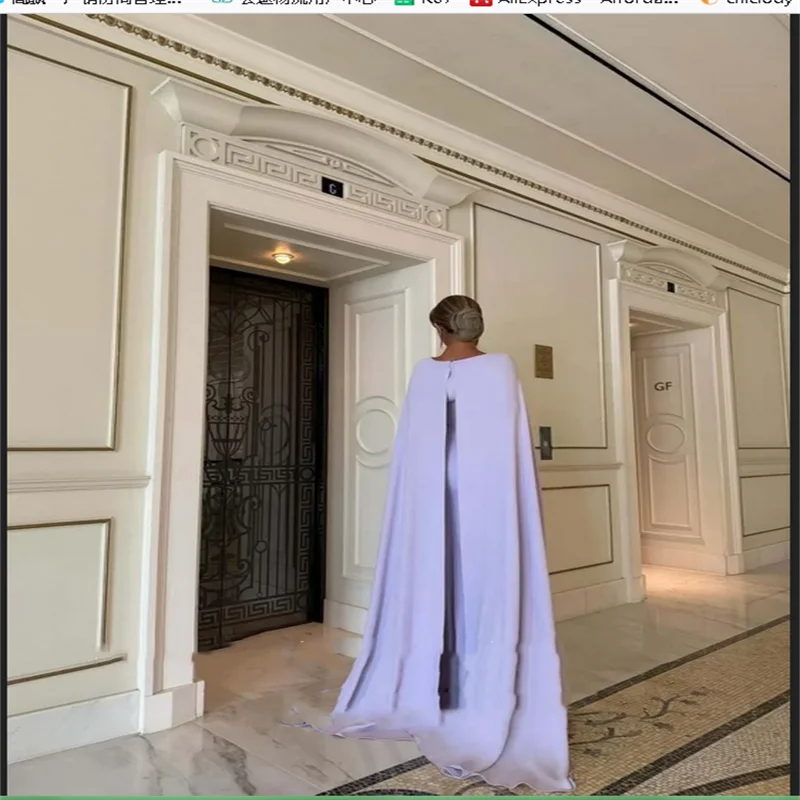 Arabisches Abendkleid, O-Ausschnitt, Abendkleid, maßgeschneidert, dehnbar, Satin, Flügelärmel, elegantes Hochzeitskleid, Meerjungfrau-Roben de Soirée