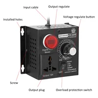 Regulador de voltaje ajustable compacto de 220V CA 4000W controlador de luz de temperatura de velocidad atenuador