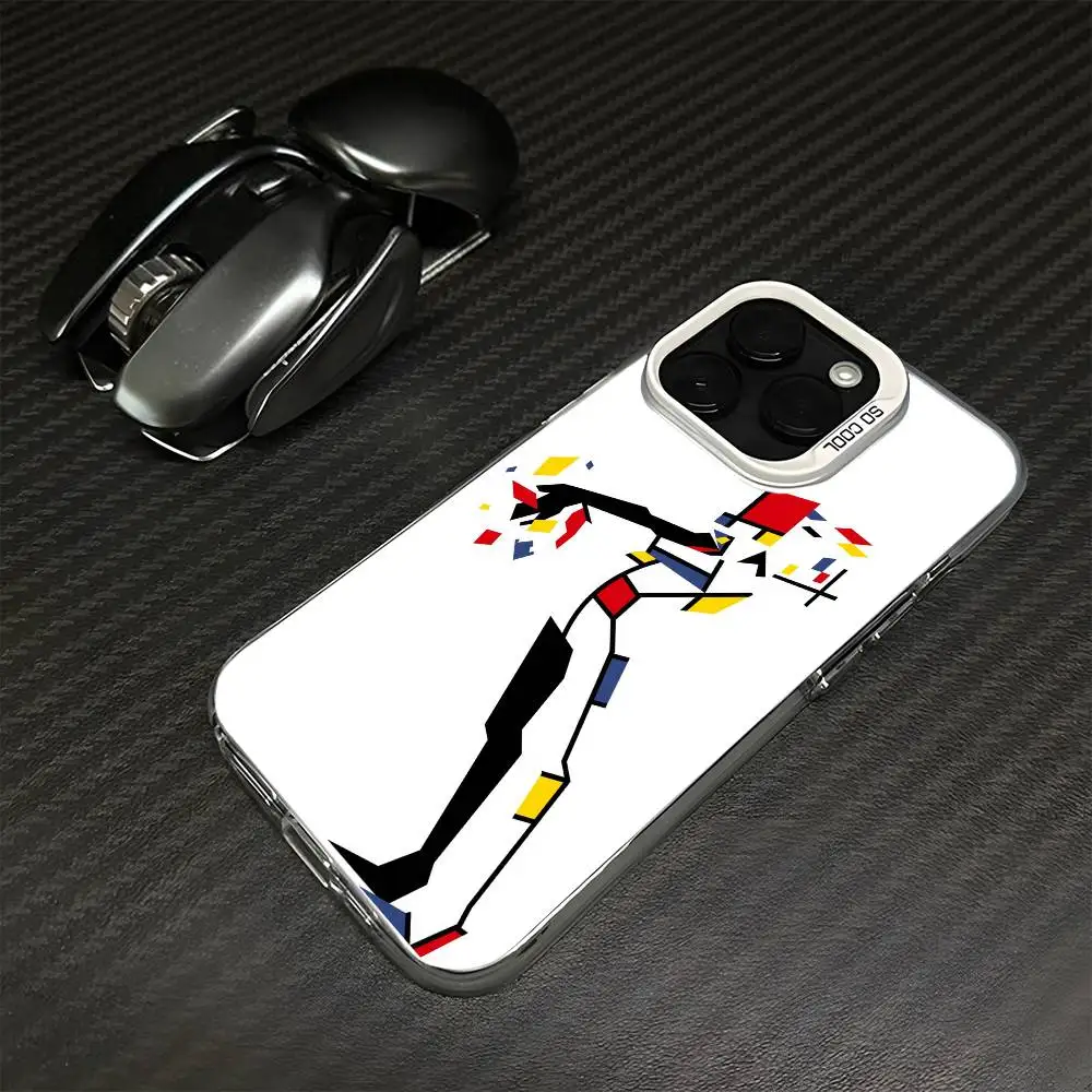 Mondrian Color Square Art Phone Case For iPhone 16,15,14,13,12,11,Mini,Pro,MAX White Matte Shockproof Cover