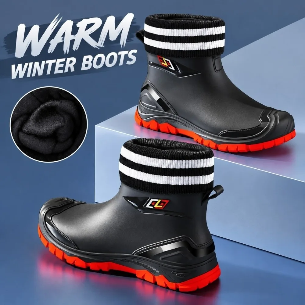 Waterproof Men Work Rain Boots Wear-resistant Lightweight Short Rubber Boots Non-slip Durable Fishing Waders Gardening Farmwork