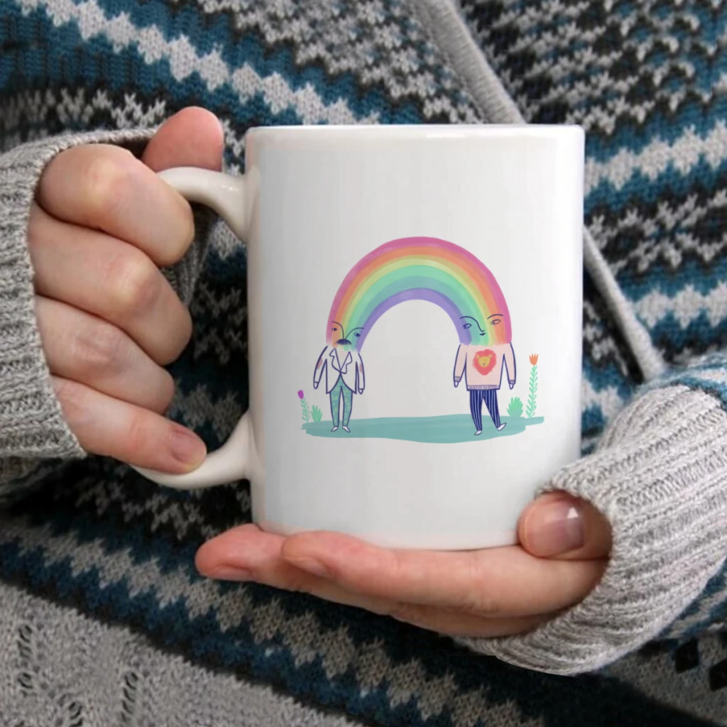 

Rainbow GentsCoffee Mug Tea Cup 11oz Coffee Cup Funny Birthday Ceramic Mug Personalized Cup