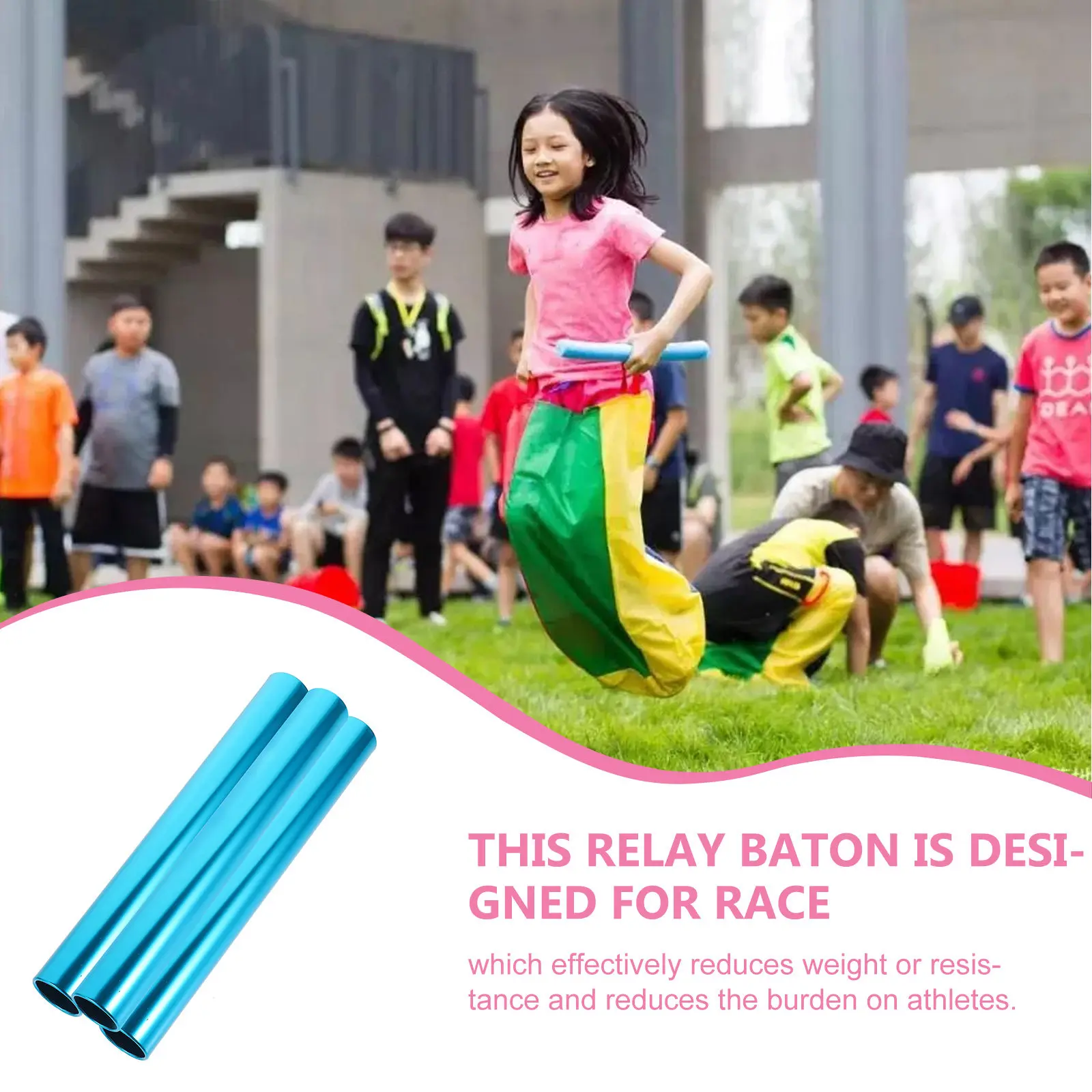 

Набор из 3 эстафетных палок для детей, из алюминиевого сплава, для соревнований, школьных легкоатлетических соревнований, многоразовые, для игр на поле