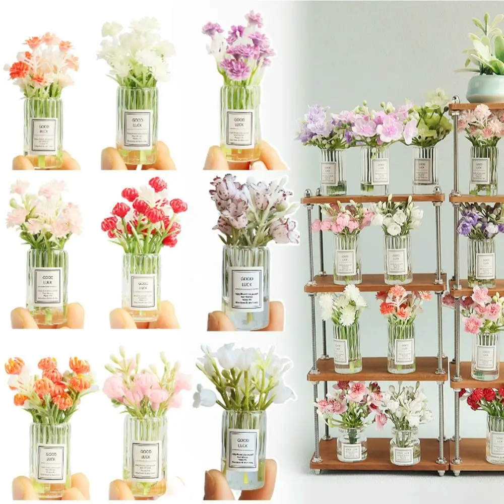 Toy Multicolor Dollhouse Flower Vase 1/6 1/8 1/12 Accessories Micro Jasmine Ikebana Micro Landscape Playing House Floral