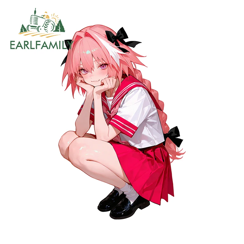 EARLFAMILY Female Boy Astolfo Car Stickers Adorable Anime Graffiti Design Decals Scratch-Proof Durable Vinyl Car Styling