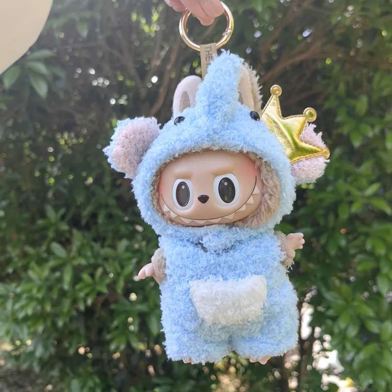 Cute Mini Plush Doll Clothes for Kids, 17cm, Outfit Accessories, Korea Kpop Exo Labubu Idol Dolls, Bear Jumpsuit, DIY Clothing, Gift