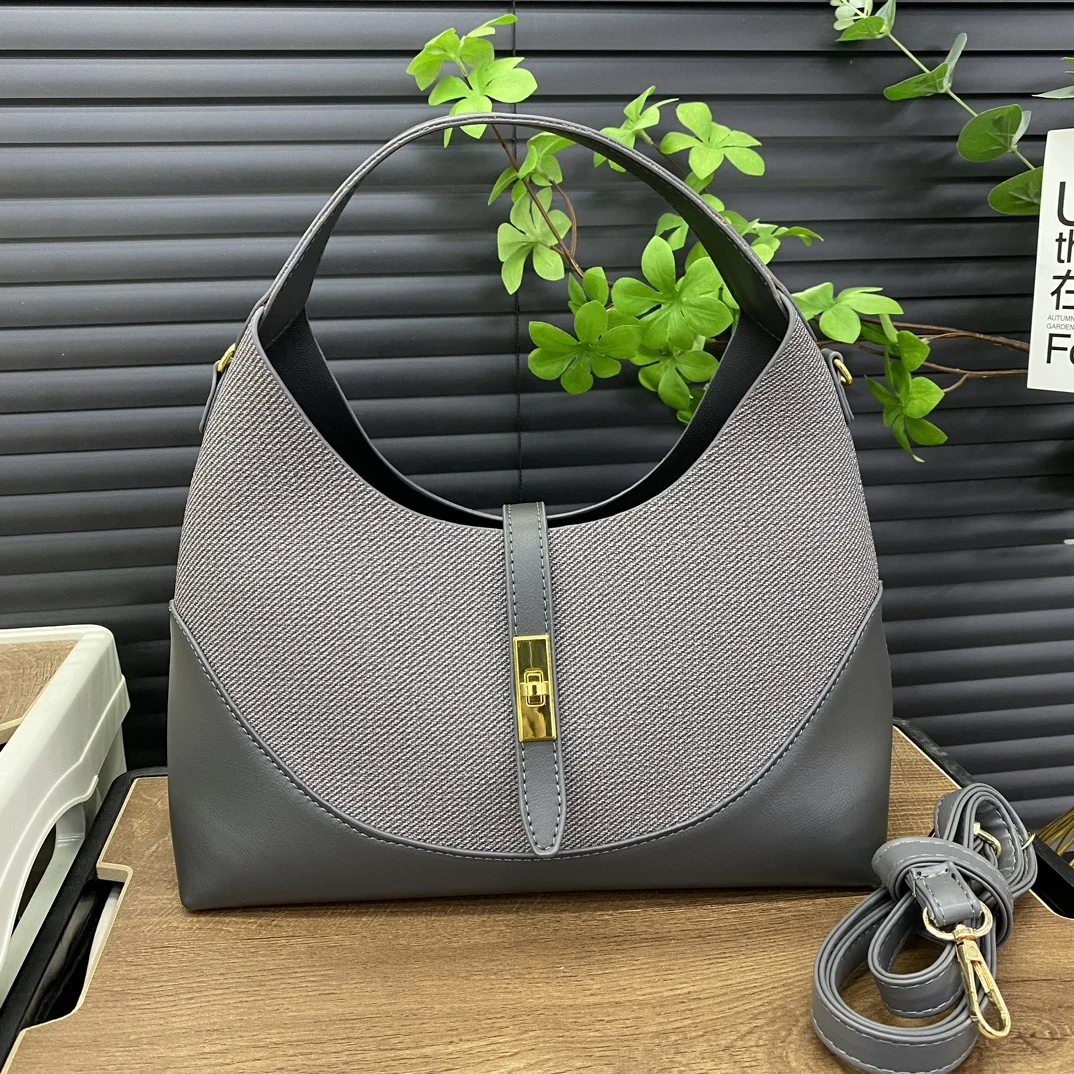 

2024 New Fashion Pu Leather Women's Crossbody Bags Shoulder Fashionable Handbag Solid Color Underarm Bags Commuter Armpit bag