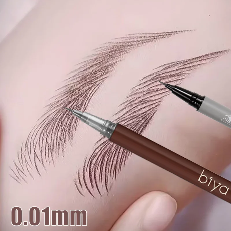 Nieuwe 0.01Mm Ultra Fijne Wenkbrauwen Pen Professionele Waterdichte Zweetbestendige Vloeibare Wenkbrauw Potlood Langdurige Make-Up Microblading