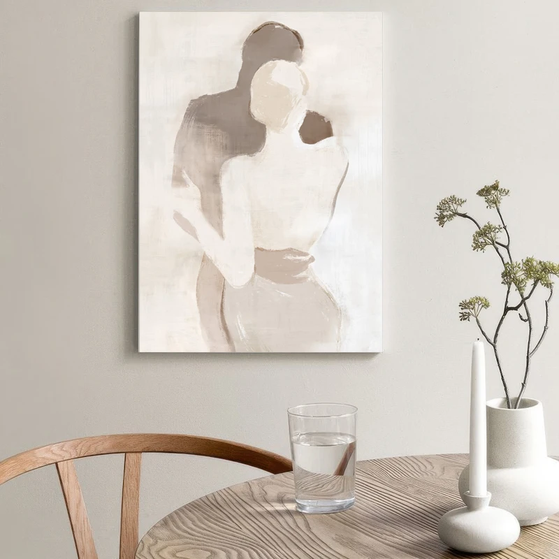 Minimalist Latin Dance Figure Silhouette Canvas Art - Personalized Painting with Frame Modern Office/ Home Wall Decoration