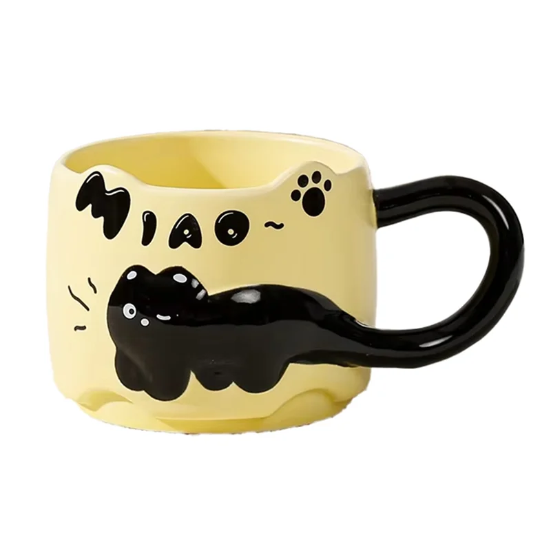 AB15-Vintage chat tasse 380Ml-mignon tasse à café empilée pour le petit déjeuner, utilisation dans le dortoir, verres à la maison, cadeau d'anniversaire idéal