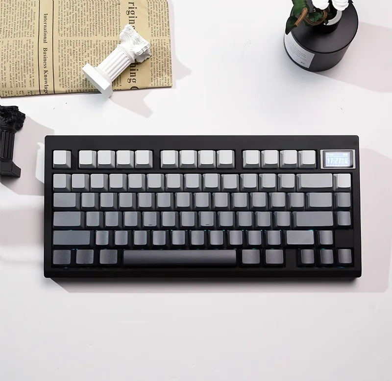 Gradiënt grijze zijkant bedrukt Shine Through Keycaps PBT Double Shot Keycap voor MX Switch Gaming mechanisch toetsenbord RGB Key Caps