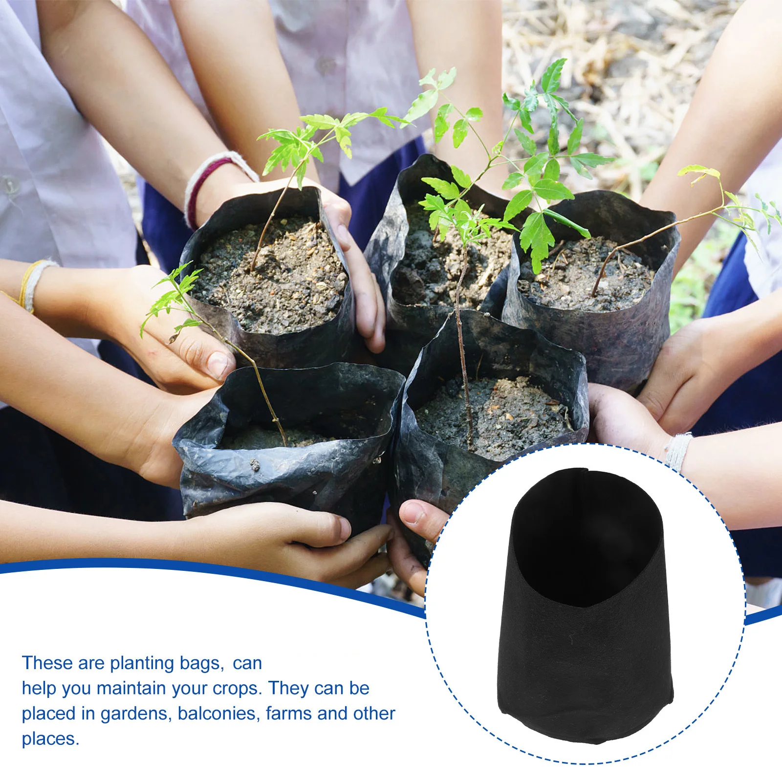 6 قطعة أكياس زراعة 10L تنمو أكياس تنفس ورأى للخضروات الأعشاب الطماطم الجذر تهوية التحكم في الرطوبة غير المنسوجة حديقة