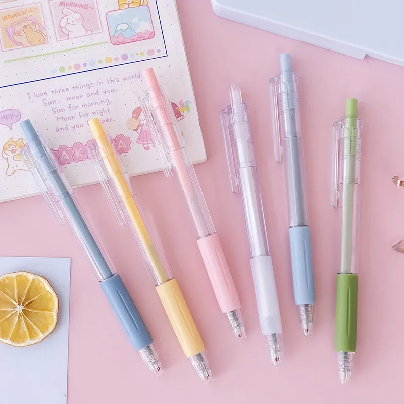 50pcs Morandi color small fresh press office neutral pen black 0.5mm student stationery prize gifts wholesale customized