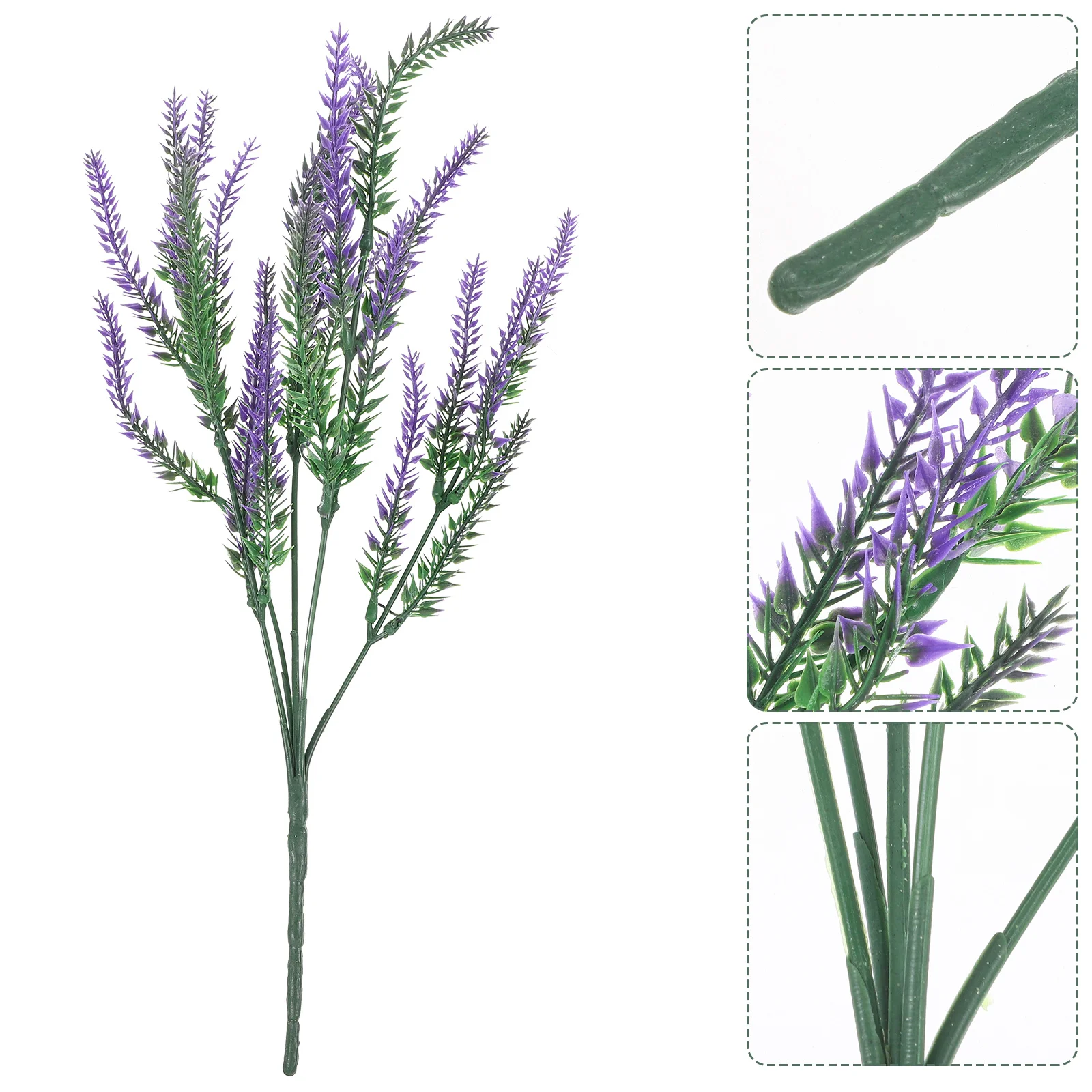

Artificial Lavender Bouquet Purple Dense Leaves Long Stem Silk Flowers Bridal Wedding Decor Office Bathroom Table Centerpiece