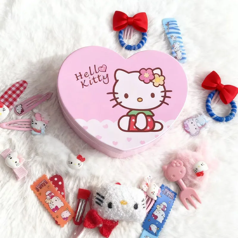 سانريو لطيف مرحبا كيتي صندوق تخزين سطح المكتب الوجه مرآة + صندوق درج فتاة القلب المنظم هدية صندوق مستحضرات التجميل والمجوهرات القرطاسية