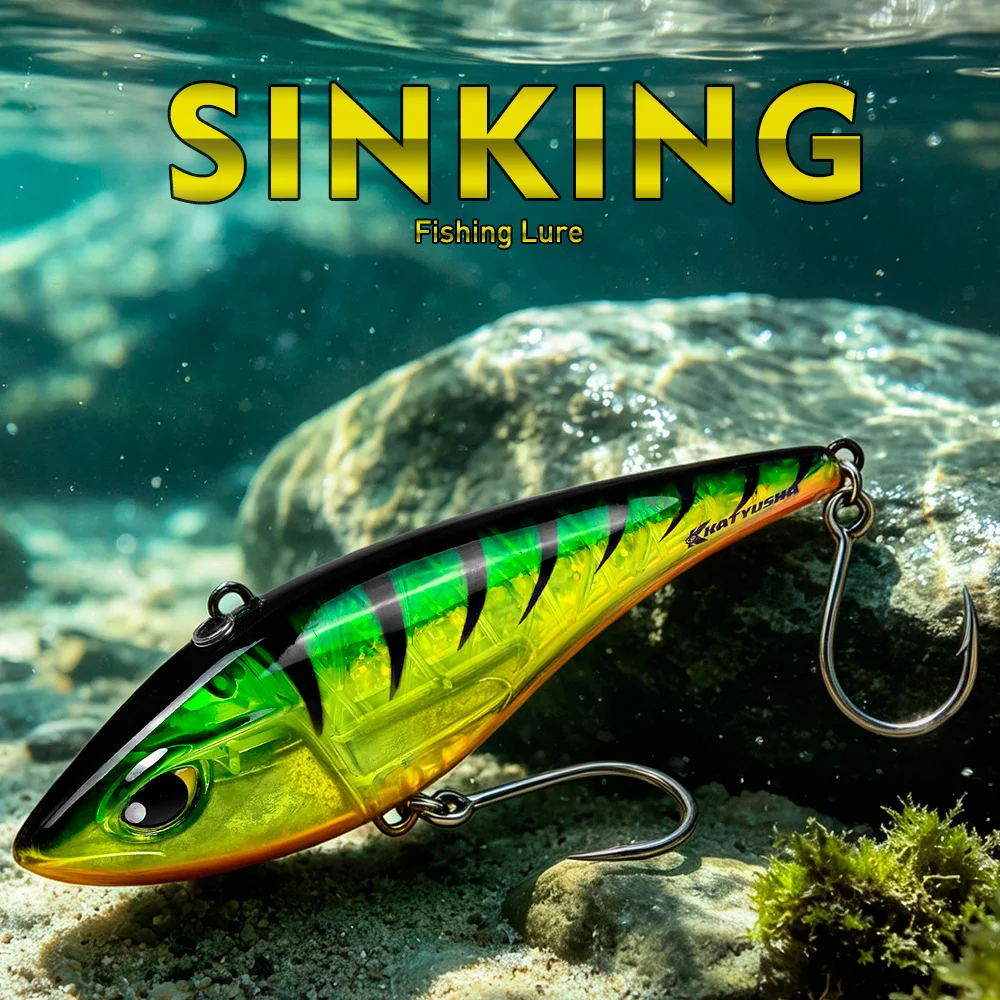 PROBEROS 1 Stück VIB Harter Angelköder Sinkender Vibrations-Kunstköder 3D-Augen Scharfer Haken Weitwurfköder Salzwasser-Barsch-Angelzubehör – Detail 7
