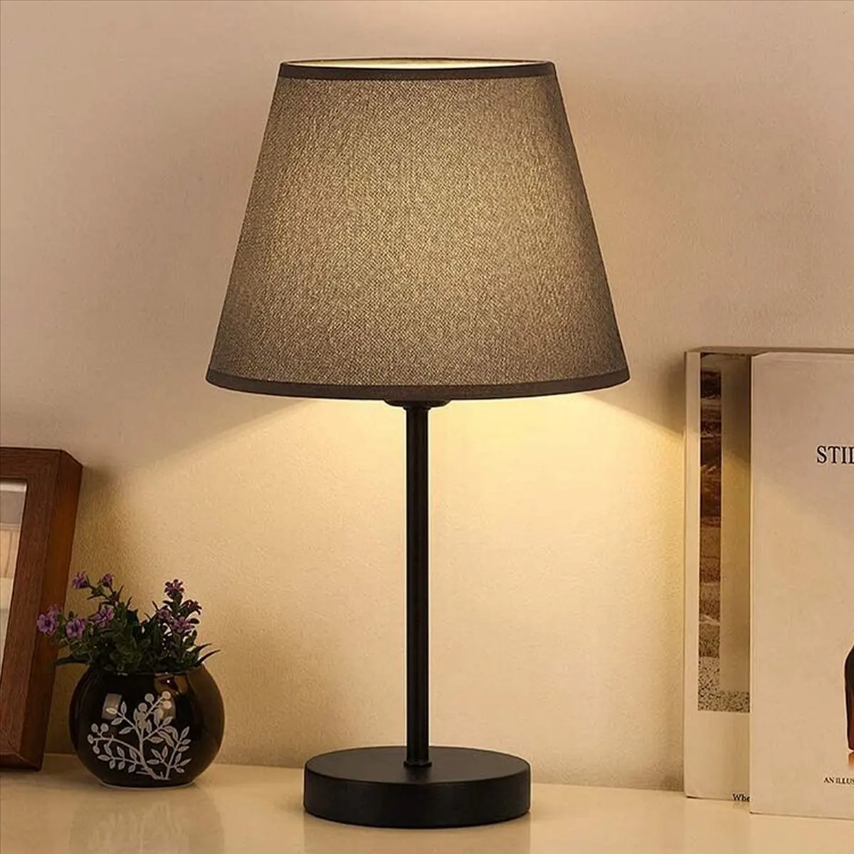 AA19 Table Lamp Lampshade Accessories E27 Linen Bedside Lamp Wall Lamp Floor Lamp Shade Cloth Lower Diameter 30cm Yellow
